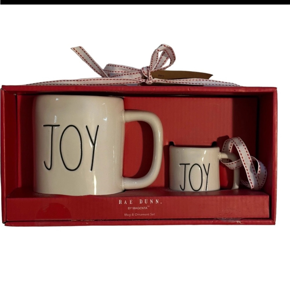 Rae Dunn “JOY” Mug & Mini Ornament Mug Set • Christmas Gift Set • New in Box